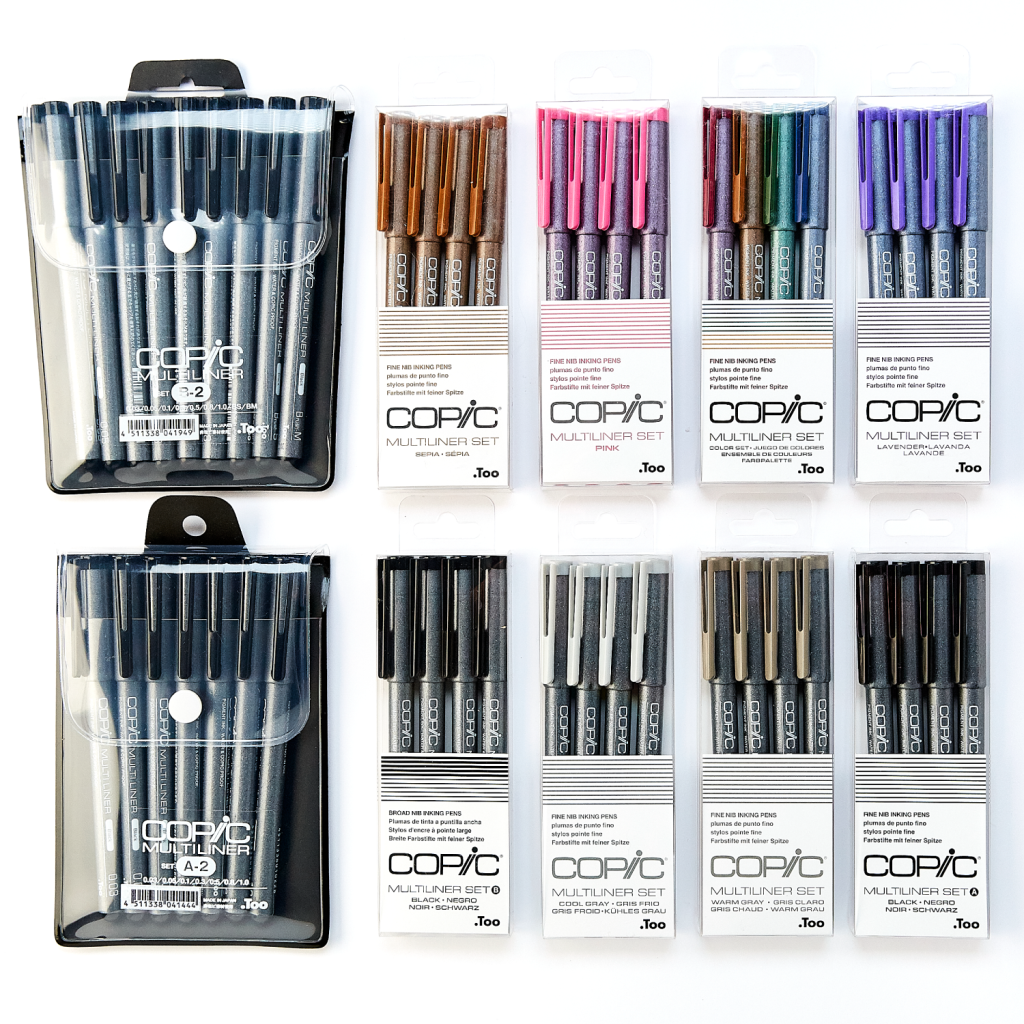 Copic Multiliner Inking Pens 4 Piece COBALT Set